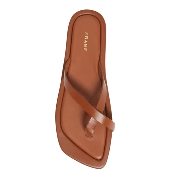 - Frame Le Montauk Leather Cross Sandals Cognac
Camel Brown Size 37.5 New - Picture 1 of 13